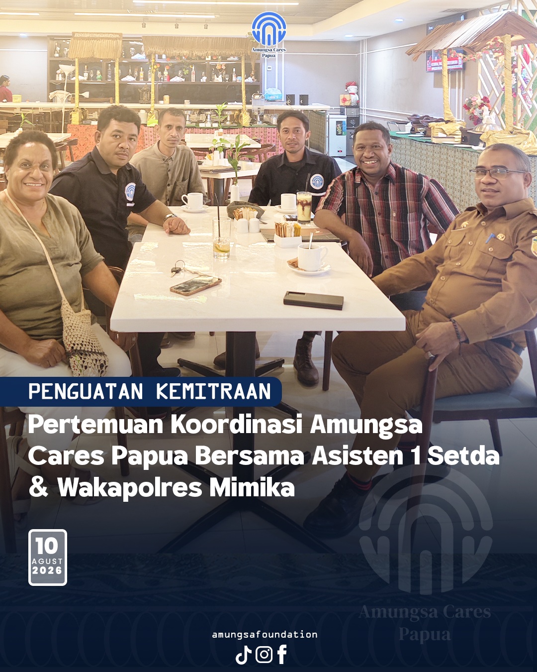 Koordinasi Amungsa Cares bersama Asisten 1 Setda dan Wakapolres Mimika