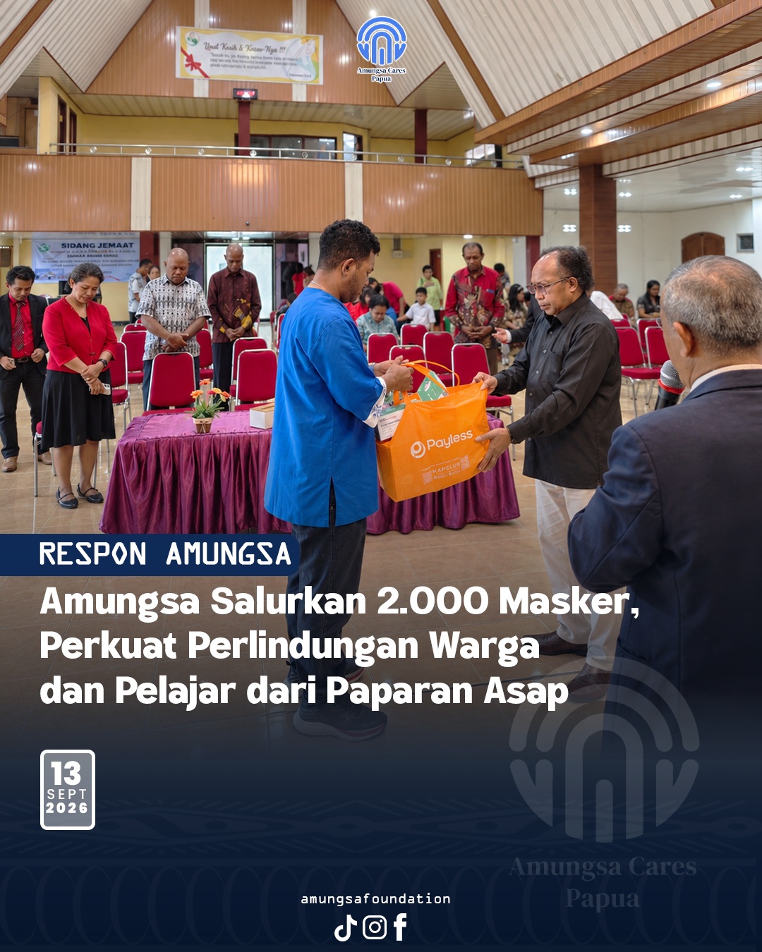 Aksi Penyaluran Masker Amungsa Cares Papua