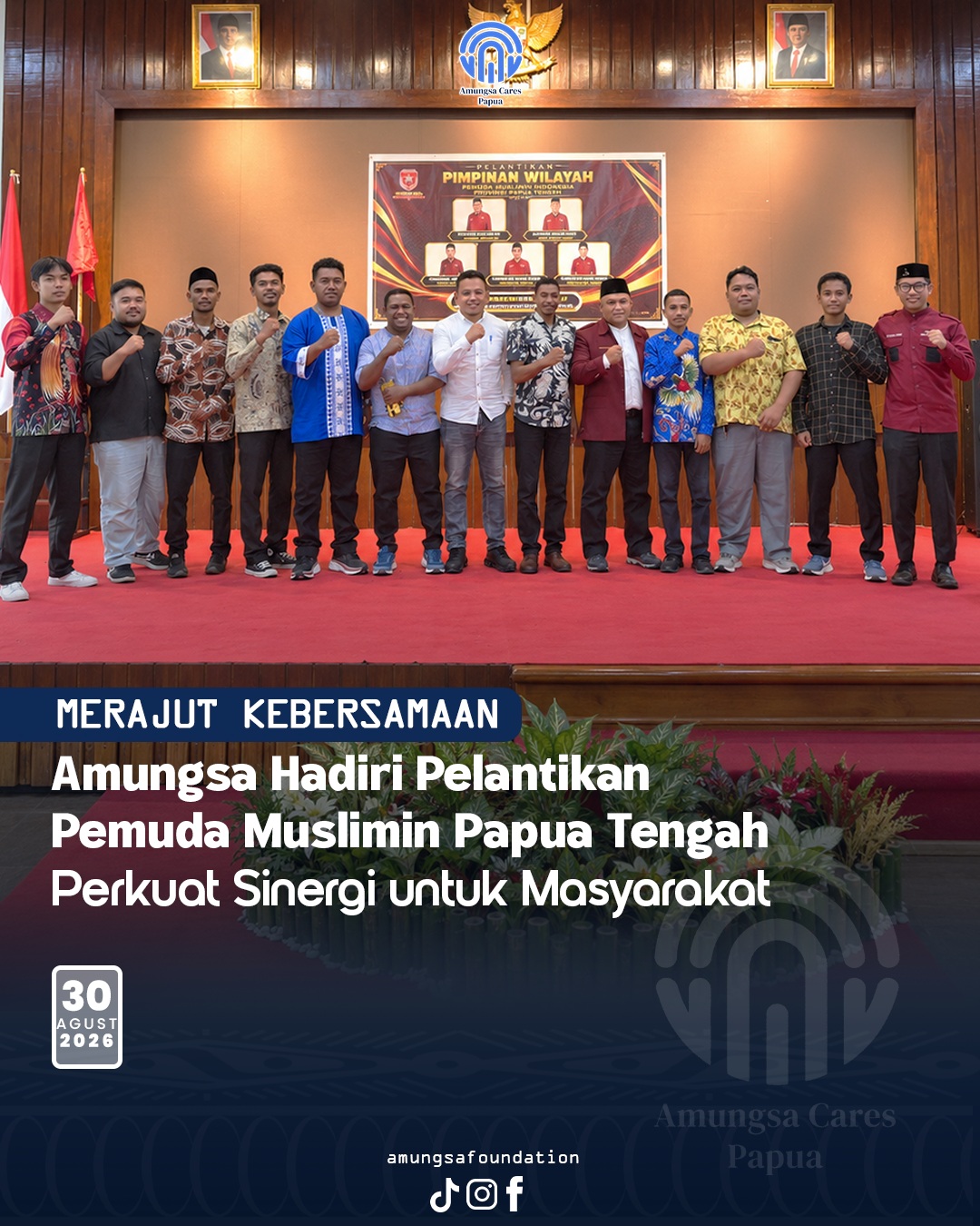 Amungsa Hadiri Pelantikan PW Pemuda Muslimin Papua Tengah