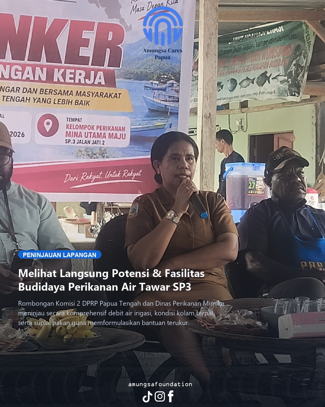 Peninjauan Kolam Bioflok Lele SP3 Mimika